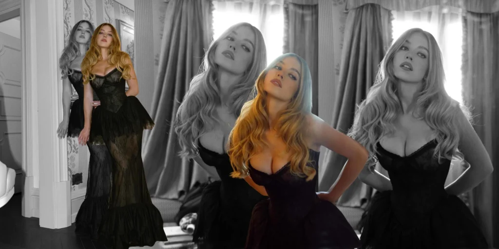 Sydney Sweeney Stuns in Sheer Black Corset Gown